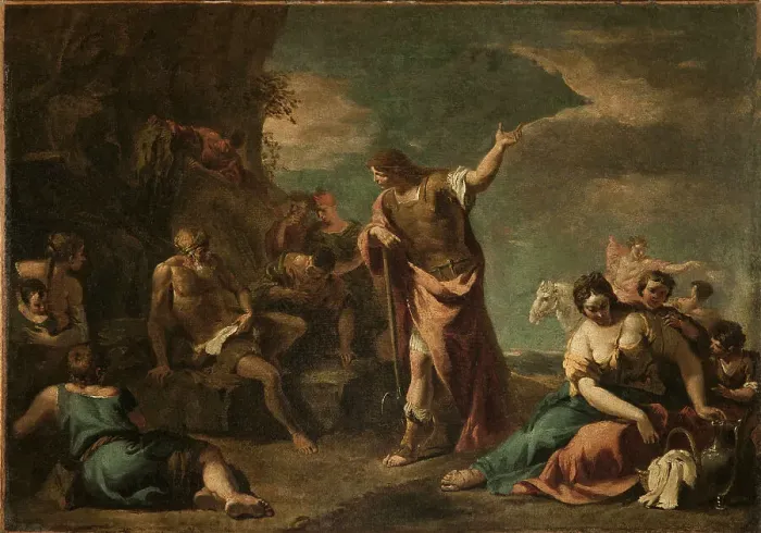 Framed Print : The Refusal of Archimedes, ca 1720. Creator: Ricci, Sebastiano (1659-1734) Framed Print : The Refusal of Archimedes, ca 1720. Creator: Ricci, Sebastiano (1659-1734)
