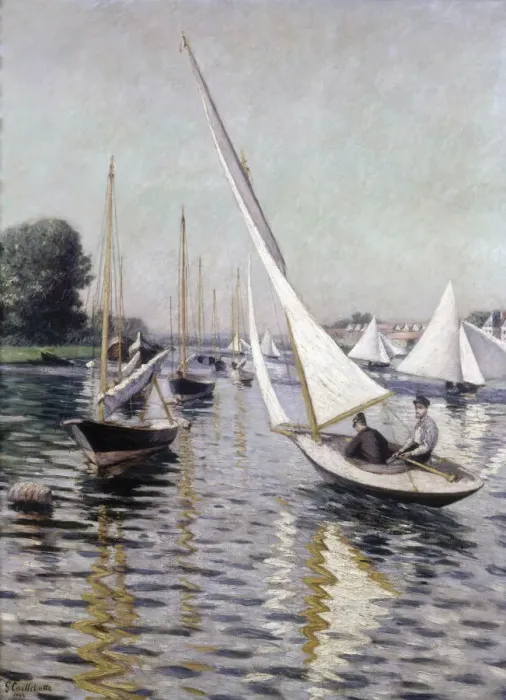 Framed Print : Regates a Argenteuil, 1893. Creator: Caillebotte, Gustave (1848-1894)
