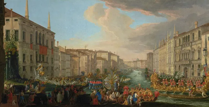 Framed Print : Regatta on the Grand Canal in Honor of Frederick IV, King of Denmark, 1711. Creator: Luca Carlevarijs Framed Print : Regatta on the Grand Canal in Honor of Frederick IV, King of Denmark, 1711. Creator: Luca Carlevarijs