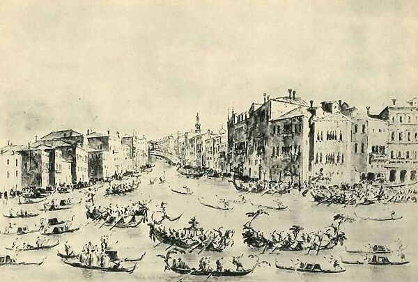 Regatta on the Grand Canal, Venice, mid-late 18th century, (1943). Creator: Francesco Guardi