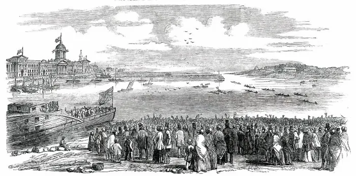 Framed Print : The Regatta, at Montreal, 1850. Creator: Unknown Framed Print : The Regatta, at Montreal, 1850. Creator: Unknown
