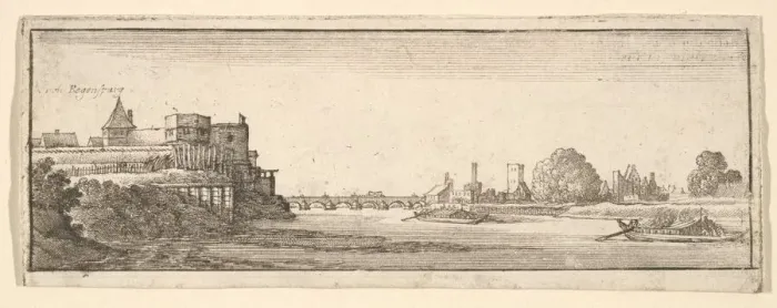 Framed Print : Regensburg, 1652-77. Creator: Wenceslaus Hollar Framed Print : Regensburg, 1652-77. Creator: Wenceslaus Hollar