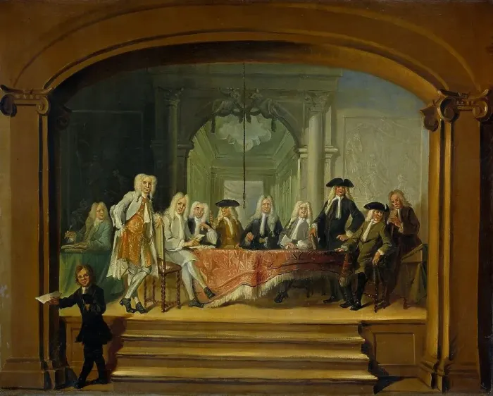 Framed Print : Regents of the Aalmoezeniersweeshuis Orphanage in Amsterdam, 1729, 1729. Creator: Cornelis Troost Framed Print : Regents of the Aalmoezeniersweeshuis Orphanage in Amsterdam, 1729, 1729. Creator: Cornelis Troost