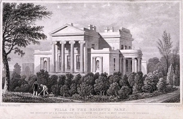 Framed Print : Regents Park, Marylebone, London, 1827. Artist: W Wallis Framed Print : Regents Park, Marylebone, London, 1827. Artist: W Wallis