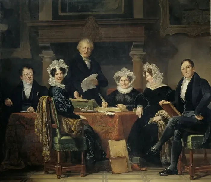 Framed Print : Regents and Regentesses of the Lepers Asylum, Amsterdam, 1834-35, 1834-1835. Creator: Jan Adam Kruseman Framed Print : Regents and Regentesses of the Lepers Asylum, Amsterdam, 1834-35, 1834-1835. Creator: Jan Adam Kruseman