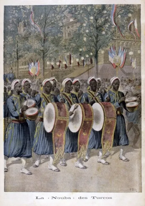 Framed Print : A regiment of Algerian Turcos, 1896. Artist: Henri Meyer Framed Print : A regiment of Algerian Turcos, 1896. Artist: Henri Meyer