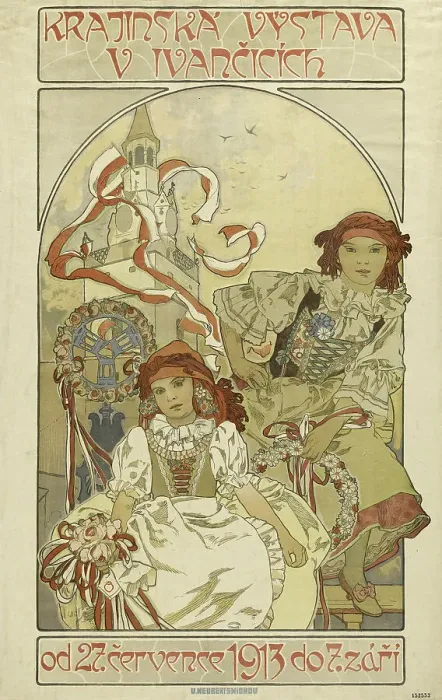 Framed Print : Regional exhibition in Ivancice, 1912. Creator: Mucha, Alfons Marie (1860-1939) Framed Print : Regional exhibition in Ivancice, 1912. Creator: Mucha, Alfons Marie (1860-1939)