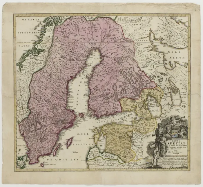 Framed Print : Regni Sueciae, ca 1730. Artist: Homann, Johann Baptist (1663-1724) Framed Print : Regni Sueciae, ca 1730. Artist: Homann, Johann Baptist (1663-1724)