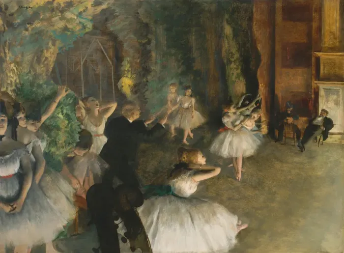 Framed Print : The Rehearsal of the Ballet Onstage, ca. 1874. Creator: Edgar Degas Framed Print : The Rehearsal of the Ballet Onstage, ca. 1874. Creator: Edgar Degas