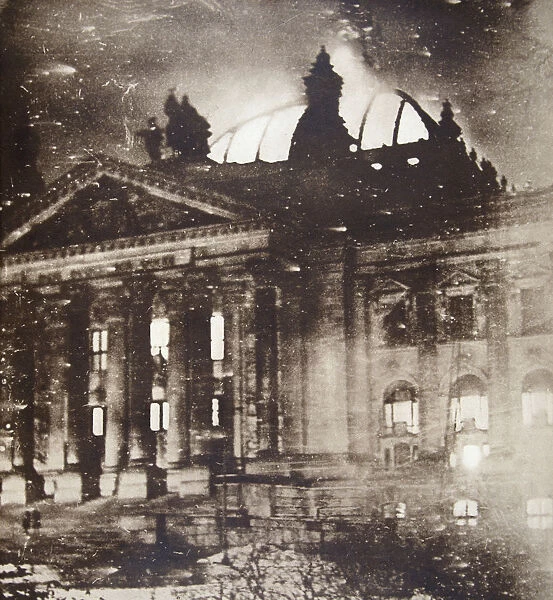 The Reichstag on fire, Berlin, Germany, 27 February 1933