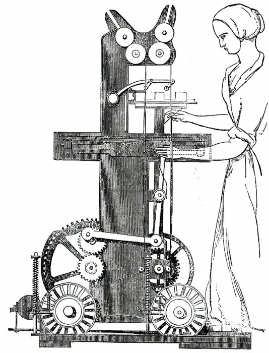 Framed Print : Reid's Patent Vertical Power-Loom (Interior Section), 1850. Creator: Unknown Framed Print : Reid's Patent Vertical Power-Loom (Interior Section), 1850. Creator: Unknown