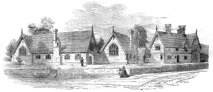 Framed Print : Reigate New National Schools, 1854. Creator: Unknown Framed Print : Reigate New National Schools, 1854. Creator: Unknown