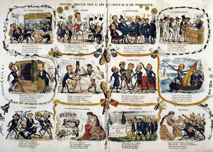 Framed Print : Reign of Amadeo of Savoy, cartoon about the future year 1871, published in the journal Framed Print : Reign of Amadeo of Savoy, cartoon about the future year 1871, published in the journal