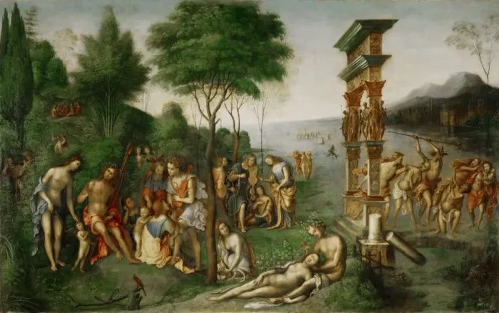 Framed Print : The Reign of Comus, Between 1506 and 1511. Creator: Costa, Lorenzo (1460-1535) Framed Print : The Reign of Comus, Between 1506 and 1511. Creator: Costa, Lorenzo (1460-1535)