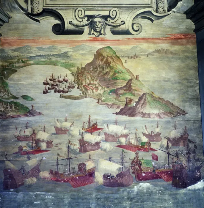 Framed Print : Reign of Philip II (1527-1598), Taking of 10 English ships on Marbella in 1563 in Framed Print : Reign of Philip II (1527-1598), Taking of 10 English ships on Marbella in 1563 in