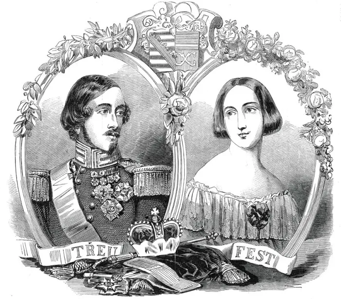 Framed Print : The Reigning Duke and Duchess of Saxe-Coburg-Gotha, drawn by Baugniet, 1845 Framed Print : The Reigning Duke and Duchess of Saxe-Coburg-Gotha, drawn by Baugniet, 1845