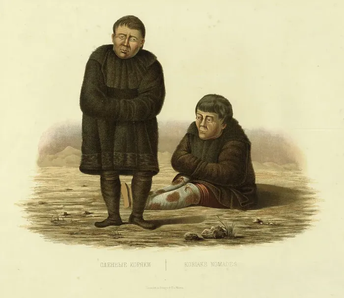 Framed Print : Reindeer-Herding Koryaks, 1856. Creator: Ivan Dem'ianovich Bulychev Framed Print : Reindeer-Herding Koryaks, 1856. Creator: Ivan Dem'ianovich Bulychev
