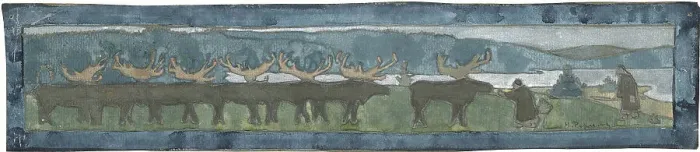 Framed Print : Reindeers. North Framed Print : Reindeers. North