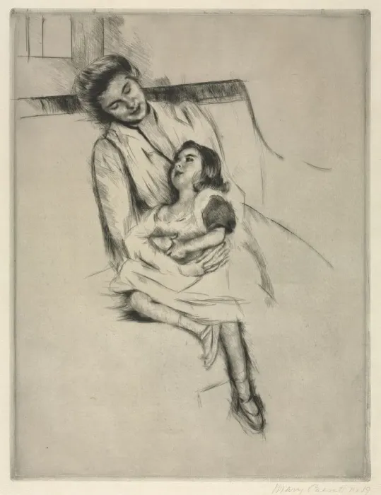 Framed Print : Reine and Margot Seated on a Sofa, c. 1902. Creator: Mary Cassatt (American, 1844-1926) Framed Print : Reine and Margot Seated on a Sofa, c. 1902. Creator: Mary Cassatt (American, 1844-1926)