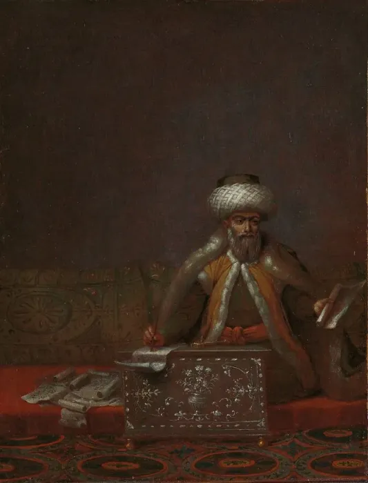Framed Print : The Reis Effendi, Head of the Chancery, c.1727-c.1730. Creator: Jean Baptiste Vanmour Framed Print : The Reis Effendi, Head of the Chancery, c.1727-c.1730. Creator: Jean Baptiste Vanmour