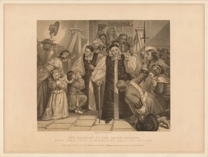 Framed Print : The Release of the Seven Bishops, 1688 (1878). Artist: Herbert Bourne Framed Print : The Release of the Seven Bishops, 1688 (1878). Artist: Herbert Bourne