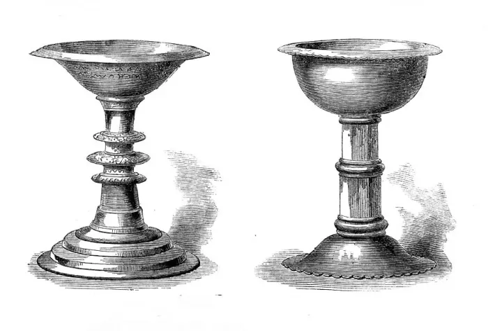 Framed Print : Relics from Abyssinia: gold and silver chalices, 1868. Creator: Unknown Framed Print : Relics from Abyssinia: gold and silver chalices, 1868. Creator: Unknown