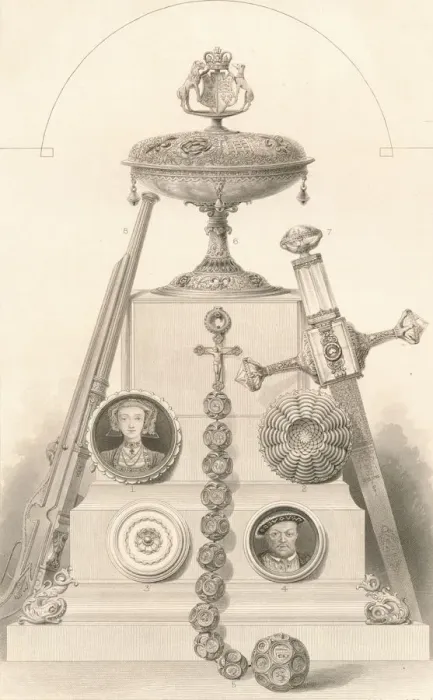Framed Print : Relics Associated with Henry VIII, 1882, (1886). Artists: Robert Anderson, Charles Lawrie Framed Print : Relics Associated with Henry VIII, 1882, (1886). Artists: Robert Anderson, Charles Lawrie