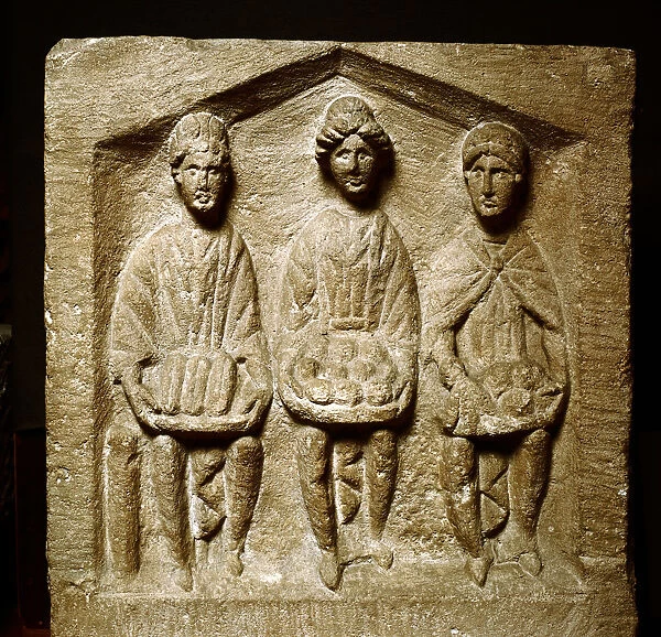 Relief of 3 mother-goddesses, Cirencester, Gloucestershire, England, Roman period