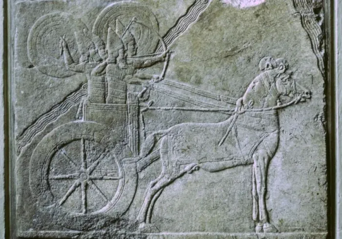 Framed Print : Relief of an Assyrian Chariot Framed Print : Relief of an Assyrian Chariot