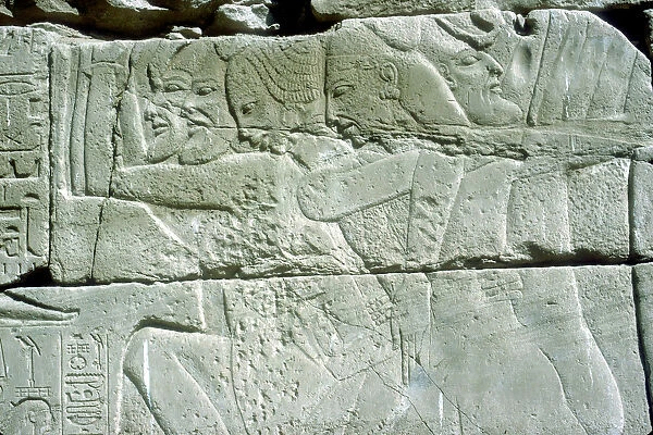 Relief depicting captives of war, Temple of Amun, Karnak, Egypt