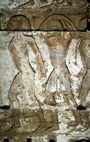 Relief of Enemy captives, Mortuary Temple of Rameses III, Medinat Habu, Egypt, c12th century BC