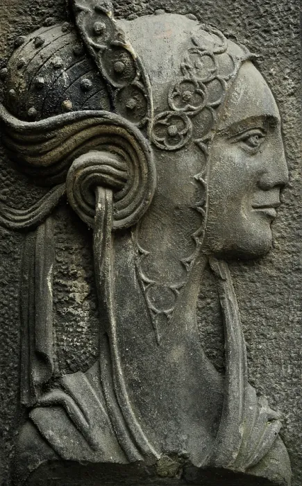 Framed Print : Relief of female figure in profile, house in the old Town, Gsansk, Poland, 2015. Creator: Unknown Framed Print : Relief of female figure in profile, house in the old Town, Gsansk, Poland, 2015. Creator: Unknown
