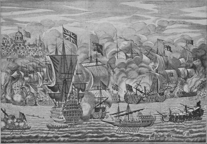Framed Print : The Relief of Gibraltar, c1710 Framed Print : The Relief of Gibraltar, c1710