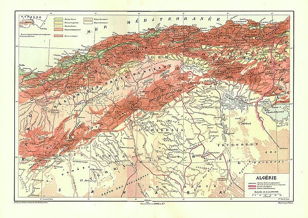 'Relief Map of Algerie, 1914. Creator: Unknown
