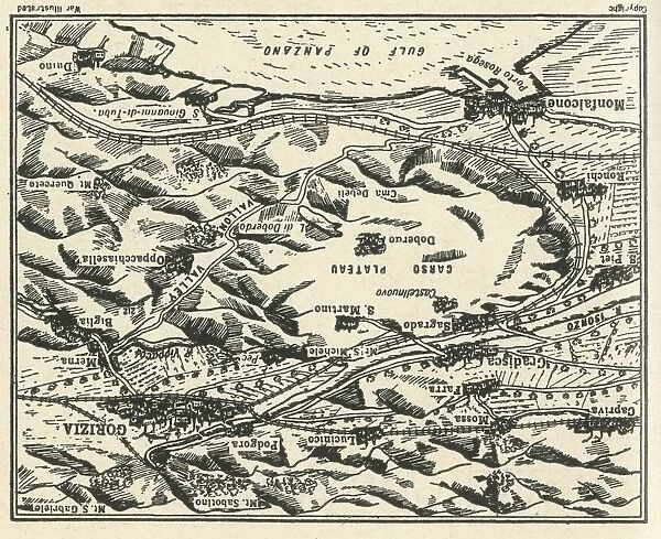 Relief Map of Gorizia and the Carso Plateau, 1917. Creator: Unknown