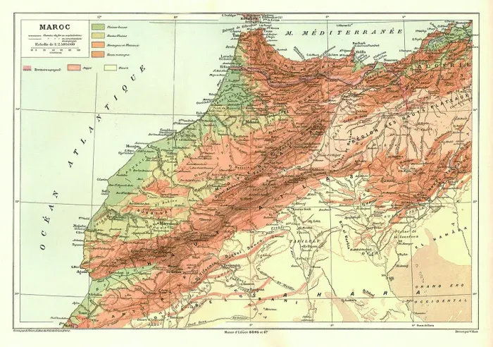 Framed Print : Relief Map of Maroc, 1914. Creator: Unknown Framed Print : Relief Map of Maroc, 1914. Creator: Unknown