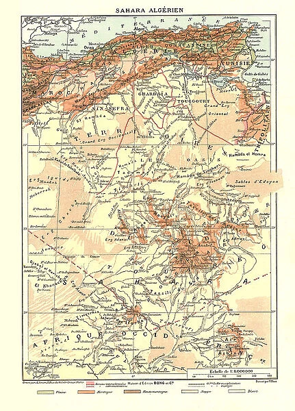 'Relief Map of Sahara Algerien, 1914. Creator: Unknown