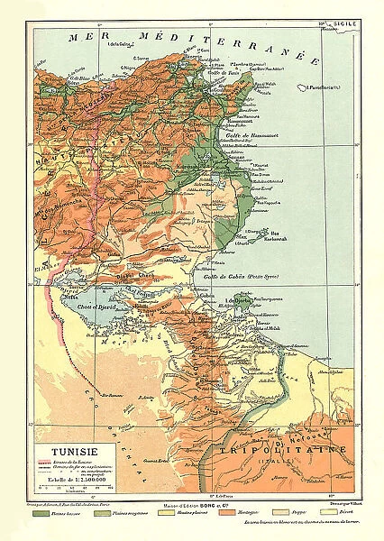 'Relief Map of Tunisie, 1914. Creator: Unknown
