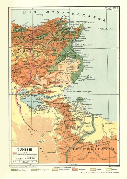 Framed Print : Relief Map of Tunisie, 1914. Creator: Unknown Framed Print : Relief Map of Tunisie, 1914. Creator: Unknown