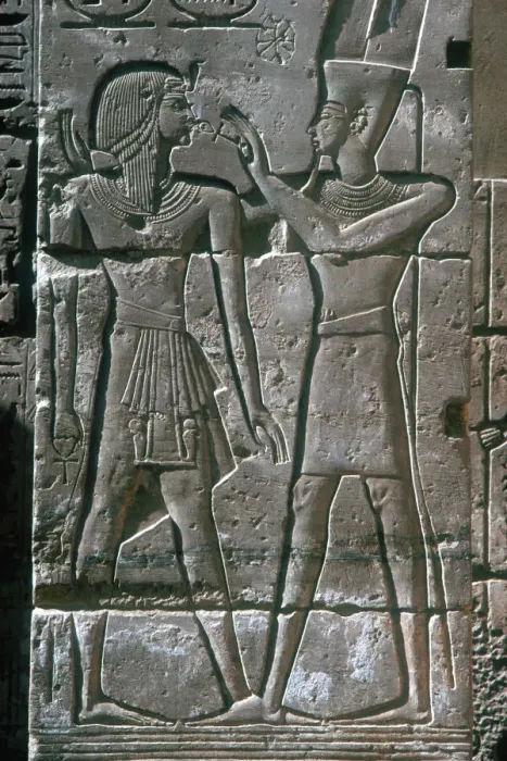 Framed Print : Relief of Rameses III receiving blessing of Amon-Ra, Mortuary Temple, Medinet Habu, 12th centuryBC Framed Print : Relief of Rameses III receiving blessing of Amon-Ra, Mortuary Temple, Medinet Habu, 12th centuryBC