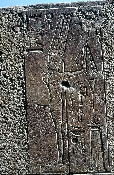 Relief showing the fertility god Min, Temple of Amun, Karnak, Egypt