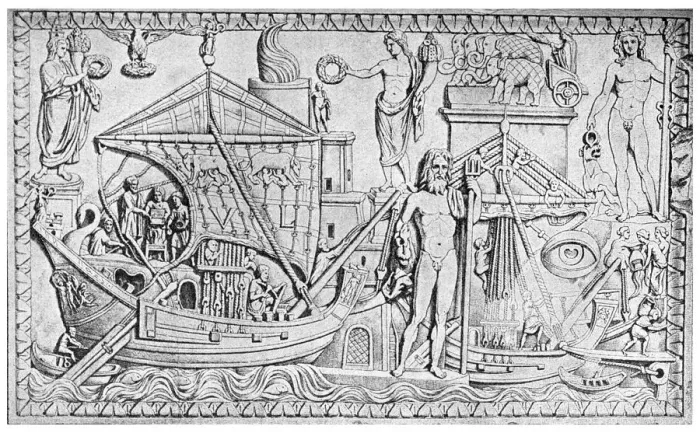 Framed Print : Relief showing the Roman lighthouse at Ostia, port of Rome, Italy, 1956 Framed Print : Relief showing the Roman lighthouse at Ostia, port of Rome, Italy, 1956