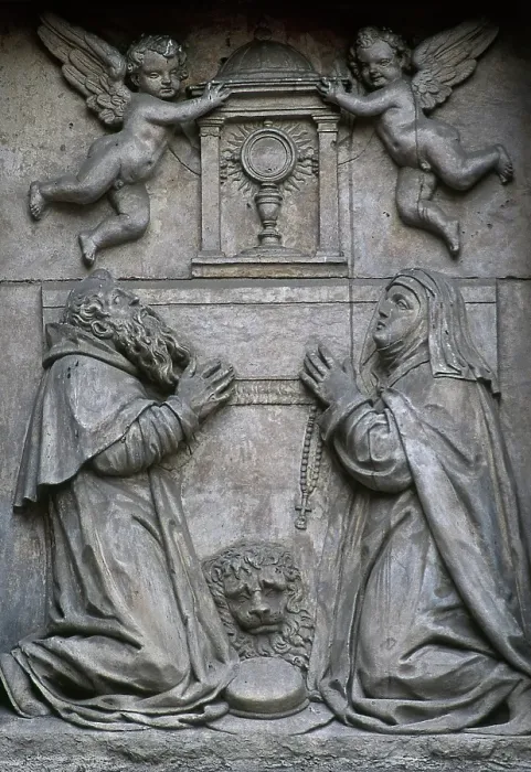 Framed Print : Relief of St Jerome and St Paula, Monastery of Corpus Christi, Madrid, Spain, 1615-1625 (2001). Creator: Unknown