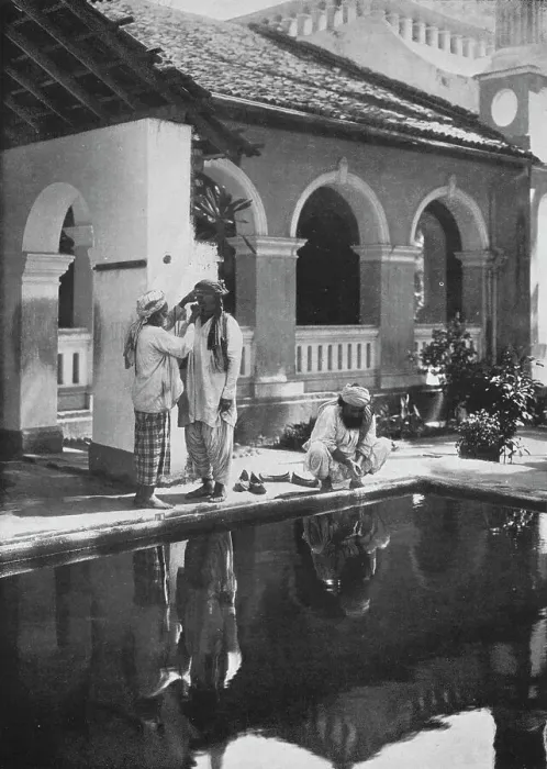 Framed Print : Religious Preparations at the Mosque, c1890, (1910). Artist: Alfred William Amandus Plate Framed Print : Religious Preparations at the Mosque, c1890, (1910). Artist: Alfred William Amandus Plate