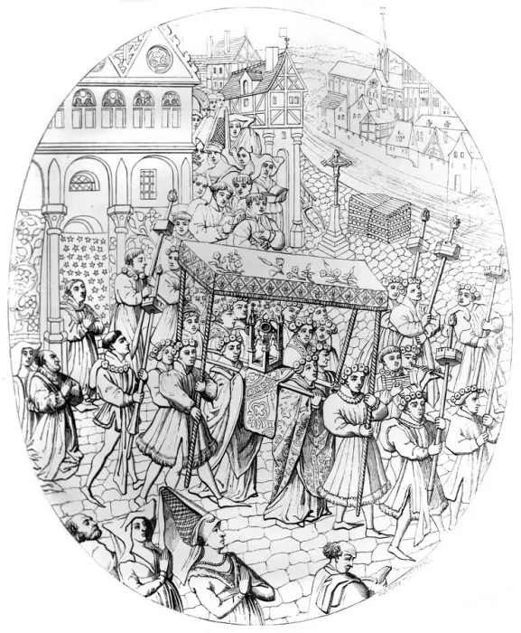 Framed Print : Religious procession, 1449-1456 (1849). Artist: A Bisson Framed Print : Religious procession, 1449-1456 (1849). Artist: A Bisson