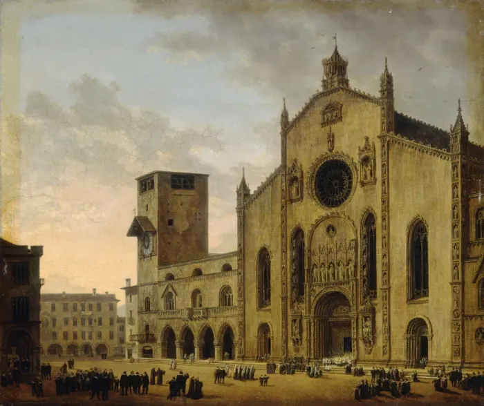 Framed Print : A Religious Procession on the Cathedral Square in Como, 1817 Framed Print : A Religious Procession on the Cathedral Square in Como, 1817