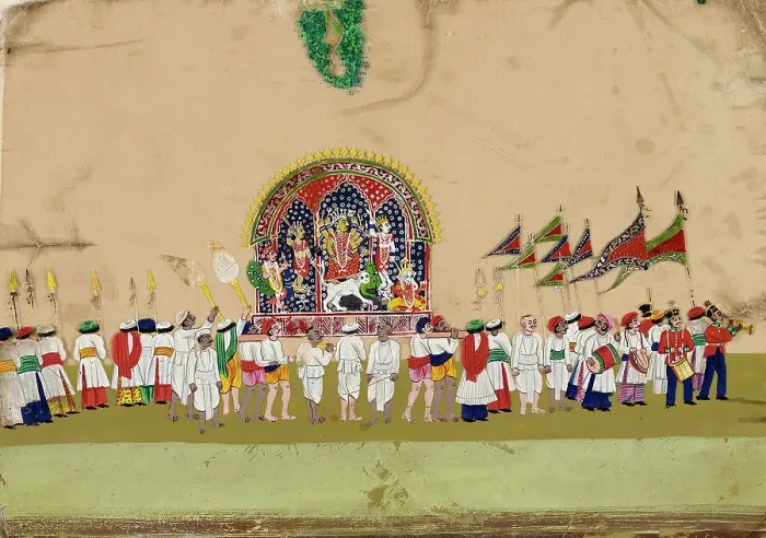 Framed Print : Religious Procession: Durga, c1800. Creator: Unknown Framed Print : Religious Procession: Durga, c1800. Creator: Unknown