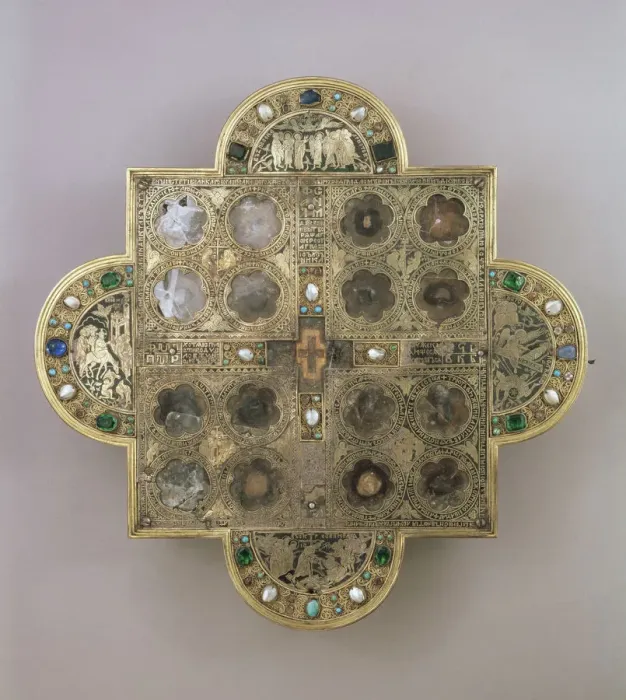 Framed Print : Reliquary, 1383. Artist: Russian master Framed Print : Reliquary, 1383. Artist: Russian master
