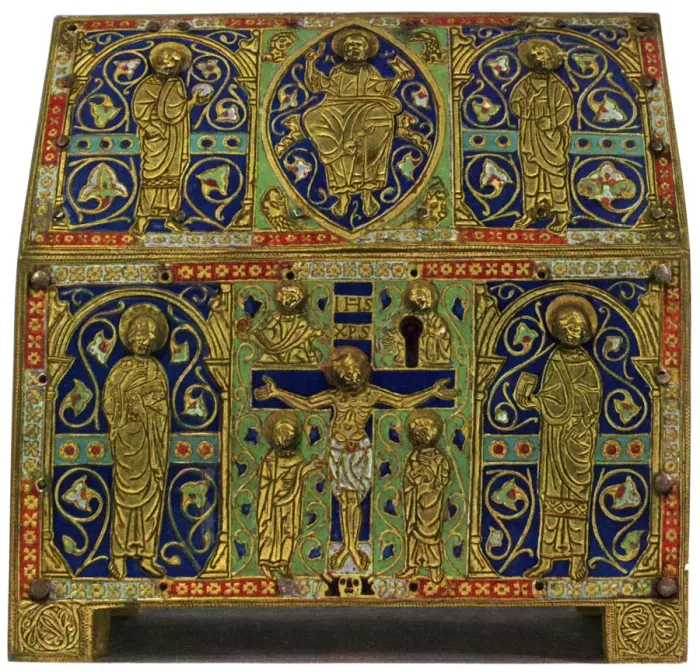 Framed Print : Reliquary, champleve enamel on copper, 13th century, (1931) Framed Print : Reliquary, champleve enamel on copper, 13th century, (1931)