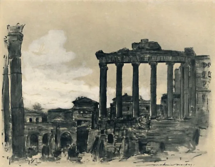 Framed Print : Remains of Ancient Rome, 1903. Artist: Mortimer L Menpes Framed Print : Remains of Ancient Rome, 1903. Artist: Mortimer L Menpes